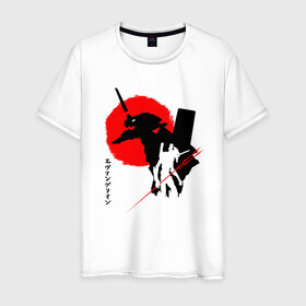 Мужская футболка хлопок с принтом ЕВА-02 | RED SUN в Петрозаводске, 100% хлопок | прямой крой, круглый вырез горловины, длина до линии бедер, слегка спущенное плечо. | anime | eva | evangelion | nerv | аниме | анимэ | ева | евангилион | нерв | роботы | рэй | синдзи | япония