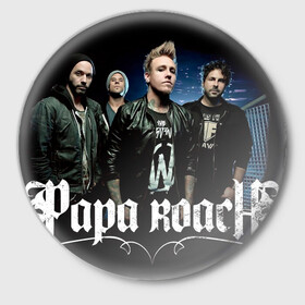 Значок с принтом Papa Roach band в Петрозаводске,  металл | круглая форма, металлическая застежка в виде булавки | alternative | metall | music | papa roach | rock | альтернатива | джекоби шэддикс | джерри хортон | дэйв бакнер | металл | музыка | папа роач | папа роуч | папа таракан | рок | тобин эсперанс | тони палермо