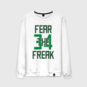 Мужской свитшот хлопок с принтом Fear The Freak 34 в Петрозаводске, 100% хлопок |  | Тематика изображения на принте: antetokounmpo | basketball | bucks | giannis | milwaukee | mvp | nba | sport | streetball | адетокумбо | бакс | баскетбол | игра | милуоки | мяч | нба | олень | спорт | стритбол | тренер | чемпион | янис