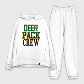 Женский костюм хлопок Oversize с принтом Deer Pack Crew в Петрозаводске,  |  | antetokounmpo | basketball | bucks | giannis | milwaukee | mvp | nba | sport | streetball | адетокумбо | бакс | баскетбол | игра | милуоки | мяч | нба | олень | спорт | стритбол | тренер | чемпион | янис