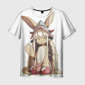 Мужская футболка 3D с принтом Nanachi в Петрозаводске, 100% полиэфир | прямой крой, круглый вырез горловины, длина до линии бедер | Тематика изображения на принте: anime | made in abyss | nanachi | reg | аниме | нанати | наначи | ражденный в бездне | рег