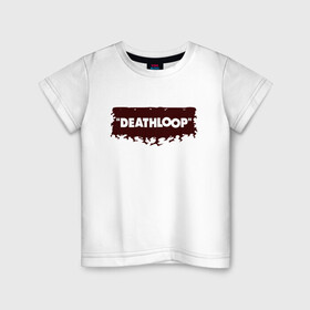 Детская футболка хлопок с принтом Deathloop - Flames в Петрозаводске, 100% хлопок | круглый вырез горловины, полуприлегающий силуэт, длина до линии бедер | Тематика изображения на принте: death | deathloop | game | games | loop | дэслуп | дэт | дэтлуп | знак | игра | игры | лого | луп | мертвая | огонь | пелтя | пламя | символ