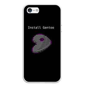 Чехол для iPhone 5/5S матовый с принтом Install Gentoo в Петрозаводске, Силикон | Область печати: задняя сторона чехла, без боковых панелей | distro | gentoo | linux | programmer | генту | дистибутив | линух | программистам