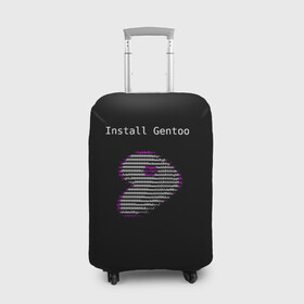 Чехол для чемодана 3D с принтом Install Gentoo в Петрозаводске, 86% полиэфир, 14% спандекс | двустороннее нанесение принта, прорези для ручек и колес | distro | gentoo | linux | programmer | генту | дистибутив | линух | программистам