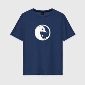 Женская футболка хлопок Oversize с принтом Linux Icon в Петрозаводске, 100% хлопок | свободный крой, круглый ворот, спущенный рукав, длина до линии бедер
 | icon | linux | pinguin | иконка | линукс | пингвин