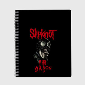 Тетрадь с принтом SID WILSON | SLIPKNOT | СЛИПКНОТ (Z) в Петрозаводске, 100% бумага | 48 листов, плотность листов — 60 г/м2, плотность картонной обложки — 250 г/м2. Листы скреплены сбоку удобной пружинной спиралью. Уголки страниц и обложки скругленные. Цвет линий — светло-серый
 | rock | sid wilson | slipknot | петля | рок | сид вилсон | скользящий узел | слипкнот | тяжелый рок | удавка