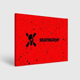 Холст прямоугольный с принтом Deathloop - Skull - Paint в Петрозаводске, 100% ПВХ |  | death | deathloop | game | games | loop | paint | skull | брызги | дэслуп | дэт | дэтлуп | знак | игра | игры | краска | лого | луп | мертвая | пелтя | символ