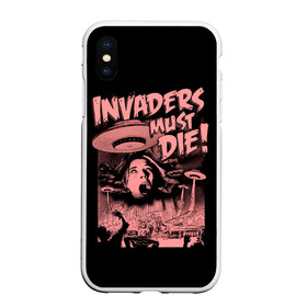 Чехол для iPhone XS Max матовый с принтом Invaders must die в Петрозаводске, Силикон | Область печати: задняя сторона чехла, без боковых панелей | Тематика изображения на принте: alternative | dj | electo | music | prodigy | альтернатива | музыка | продиджи | продижи | электроника