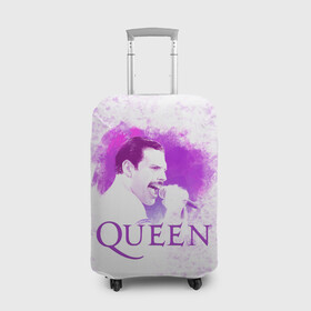 Чехол для чемодана 3D с принтом Freddie Mercury | Queen (Z) в Петрозаводске, 86% полиэфир, 14% спандекс | двустороннее нанесение принта, прорези для ручек и колес | freddie mercury | music | queen | брайан мэй | глэм рок | джон дикон | квин | королева | музыка | поп рок | роджер тейлор | фредди меркьюри | хард рок