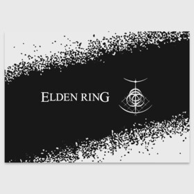 Поздравительная открытка с принтом Elden Ring - Spray в Петрозаводске, 100% бумага | плотность бумаги 280 г/м2, матовая, на обратной стороне линовка и место для марки
 | Тематика изображения на принте: action | elden | game | games | playstation | ring | rpg | игра | игры | краска | плейстейшн | ринг | рпг | спрей | экшн | элден