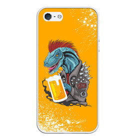 Чехол для iPhone 5/5S матовый с принтом Пивозавр - Взрыв в Петрозаводске, Силикон | Область печати: задняя сторона чехла, без боковых панелей | dinosaur | pivo | pivozavr | взрыв | динозавр | краска | прикол