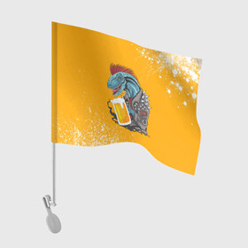 Флаг для автомобиля с принтом Пивозавр - Взрыв в Петрозаводске, 100% полиэстер | Размер: 30*21 см | dinosaur | pivo | pivozavr | взрыв | динозавр | краска | прикол