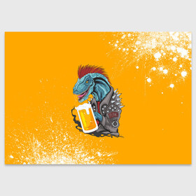 Поздравительная открытка с принтом Пивозавр - Взрыв в Петрозаводске, 100% бумага | плотность бумаги 280 г/м2, матовая, на обратной стороне линовка и место для марки
 | Тематика изображения на принте: dinosaur | pivo | pivozavr | взрыв | динозавр | краска | прикол