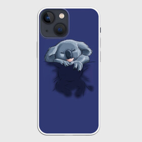 Чехол для iPhone 13 mini с принтом Спящая коала в Петрозаводске,  |  | koala | арт | детеныш | детёныш коалы | животное | зверь | карман на груди | коала | малыш | медведь | медвежонок | милота | милые животные | милые звери | милые зверьки | мимими | мишка | ребенок