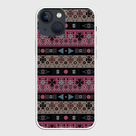 Чехол для iPhone 13 mini с принтом Этнический полосатый орнамент в Петрозаводске,  |  | Тематика изображения на принте: абстрактный | африканский узор | геометрический узор | орнамент | полосы | текстура | шаблон
