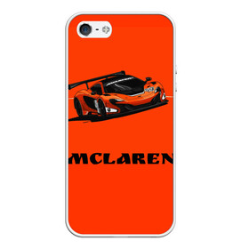 Чехол для iPhone 5/5S матовый с принтом mclaren в Петрозаводске, Силикон | Область печати: задняя сторона чехла, без боковых панелей | Тематика изображения на принте: car | mclaren | макларен | машина