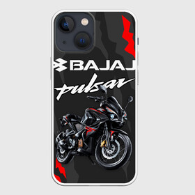 Чехол для iPhone 13 mini с принтом BAJAJ PULSAR   БАДЖАДЖ ПУЛЬСАР в Петрозаводске,  |  | avenger. | bajaj | boxer | dominar | motorcycle | motosport | pulsar | racing | speed | sport | баджадж | байк | гонки | двигатель | мото | мотокросс | мотоспорт | мототриал | мотоцикл | скорость | спорт