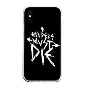 Чехол для iPhone XS Max матовый с принтом Invaders must die в Петрозаводске, Силикон | Область печати: задняя сторона чехла, без боковых панелей | Тематика изображения на принте: alternative | dj | electo | music | prodigy | альтернатива | музыка | продиджи | продижи | электроника