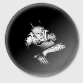 Значок с принтом Кейт Флинт в Петрозаводске,  металл | круглая форма, металлическая застежка в виде булавки | alternative | dj | electo | music | prodigy | альтернатива | музыка | продиджи | продижи | электроника