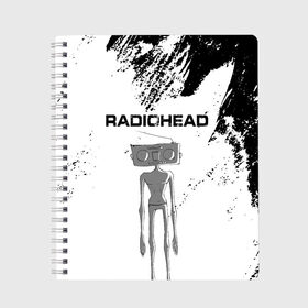 Тетрадь с принтом Radiohead | Радиохед (Z) в Петрозаводске, 100% бумага | 48 листов, плотность листов — 60 г/м2, плотность картонной обложки — 250 г/м2. Листы скреплены сбоку удобной пружинной спиралью. Уголки страниц и обложки скругленные. Цвет линий — светло-серый
 | radiohead | thomas edward yorke | альтернативный рок | арт рок | джонни гринвуд | инди рок | колин гринвуд | том йорк | фил селуэй | эд о’брайен | экспериментальный рок | электронная музыка