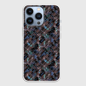 Чехол для iPhone 13 Pro с принтом Коричневый абстрактный узор в Петрозаводске,  |  | абстрактный | камуфляжный | милитари | мужской | пестрый | темно коричневый | штрихи
