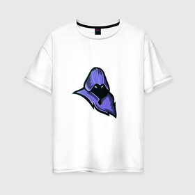 Женская футболка хлопок Oversize с принтом Valorant Omen в Петрозаводске, 100% хлопок | свободный крой, круглый ворот, спущенный рукав, длина до линии бедер
 | валорант | игры | киберспорт | лицо | омен | персонаж | тень