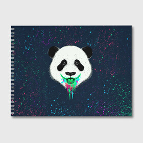 Альбом для рисования с принтом Панда Краски Брызги в Петрозаводске, 100% бумага
 | матовая бумага, плотность 200 мг. | animals | beast | panda | брызги | глаза | животные | звери | краски | милые | панда | растения | цветы | эвкалипт