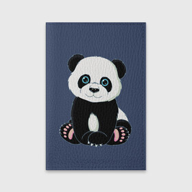 Обложка для паспорта матовая кожа с принтом Милая Панда (Sweet Panda) в Петрозаводске, натуральная матовая кожа | размер 19,3 х 13,7 см; прозрачные пластиковые крепления | animals | beast | panda | глаза | детям | животные | звери | лапки | милые | мульт | панда | растения | цветы | эвкалипт