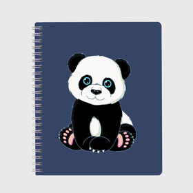 Тетрадь с принтом Милая Панда (Sweet Panda) в Петрозаводске, 100% бумага | 48 листов, плотность листов — 60 г/м2, плотность картонной обложки — 250 г/м2. Листы скреплены сбоку удобной пружинной спиралью. Уголки страниц и обложки скругленные. Цвет линий — светло-серый
 | animals | beast | panda | глаза | детям | животные | звери | лапки | милые | мульт | панда | растения | цветы | эвкалипт