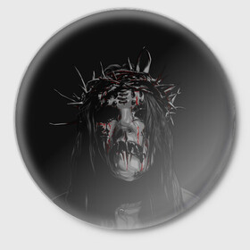 Значок с принтом Joey Jordison в Петрозаводске,  металл | круглая форма, металлическая застежка в виде булавки | alternative | metall | music | rock | slipknot | slipnot | альтернатива | металл | музыка | рок | слипкнот | слипнот