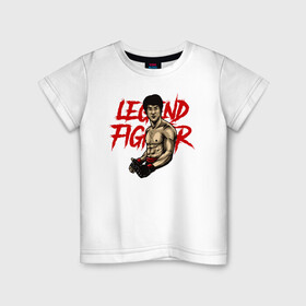 Детская футболка хлопок с принтом Легендарный боец в Петрозаводске, 100% хлопок | круглый вырез горловины, полуприлегающий силуэт, длина до линии бедер | боец | брюс | вин чун | иллюстрация | легенда | ушу