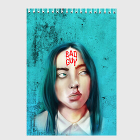 Скетчбук с принтом BAD GUY | BILLIE EILISH (Z) в Петрозаводске, 100% бумага
 | 48 листов, плотность листов — 100 г/м2, плотность картонной обложки — 250 г/м2. Листы скреплены сверху удобной пружинной спиралью | Тематика изображения на принте: bad guy | badguy | be | bg | billie | billie eilish | blohsh | ghoul | айлиш | билли | билли айлиш | бэрд | пайрат | пайрат бэрд