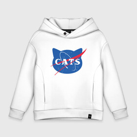 Детское худи Oversize хлопок с принтом Cats NASA в Петрозаводске, френч-терри — 70% хлопок, 30% полиэстер. Мягкий теплый начес внутри —100% хлопок | боковые карманы, эластичные манжеты и нижняя кромка, капюшон на магнитной кнопке | animal | cat | cute | kitty | meow | nasa | space | друг | животные | киска | кися | китти | космос | кот | котенок | котик | котэ | кошечка | кошка | мур | мяу | питомец