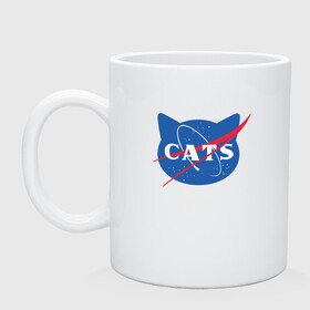 Кружка керамическая с принтом Cats NASA в Петрозаводске, керамика | объем — 330 мл, диаметр — 80 мм. Принт наносится на бока кружки, можно сделать два разных изображения | animal | cat | cute | kitty | meow | nasa | space | друг | животные | киска | кися | китти | космос | кот | котенок | котик | котэ | кошечка | кошка | мур | мяу | питомец