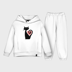 Детский костюм хлопок Oversize с принтом Heart Cat в Петрозаводске,  |  | animal | cat | cute | kitty | meow | друг | животные | киска | кися | китти | кот | котенок | котик | котэ | кошечка | кошка | мур | мяу | питомец | сердце