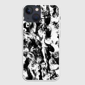 Чехол для iPhone 13 mini с принтом Dead water 3D. Мертвая вода 3Д в Петрозаводске,  |  | 3d | 3д | dead | fire | flame | flames | pattern | water | whater | белый | вода | дым | дымка | камуфляж | ликвид | мертвая вода | огонь | паттерн | пламя | снег | текстура | черно белый | черный