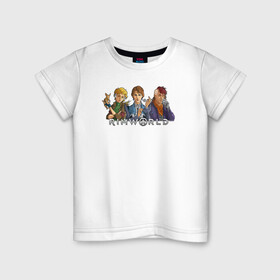 Детская футболка хлопок с принтом RimWorld персонажи в Петрозаводске, 100% хлопок | круглый вырез горловины, полуприлегающий силуэт, длина до линии бедер | rimworld | игра | компьютерная игра | научно фантастическая | римворлд