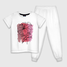 Детская пижама хлопок с принтом Восточная лилия в Петрозаводске, 100% хлопок |  брюки и футболка прямого кроя, без карманов, на брюках мягкая резинка на поясе и по низу штанин
 | графика | красный | лилия | природа | розовый | цветы