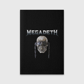 Обложка для паспорта матовая кожа с принтом Megadeth в Петрозаводске, натуральная матовая кожа | размер 19,3 х 13,7 см; прозрачные пластиковые крепления | Тематика изображения на принте: megadeth | rock | trash metal | мега | мегадетх | метал | рок