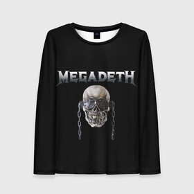 Женский лонгслив 3D с принтом Megadeth в Петрозаводске, 100% полиэстер | длинные рукава, круглый вырез горловины, полуприлегающий силуэт | megadeth | rock | trash metal | мега | мегадетх | метал | рок
