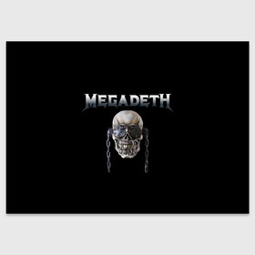 Поздравительная открытка с принтом Megadeth в Петрозаводске, 100% бумага | плотность бумаги 280 г/м2, матовая, на обратной стороне линовка и место для марки
 | megadeth | rock | trash metal | мега | мегадетх | метал | рок