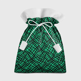 Подарочный 3D мешок с принтом Абстрактный зелено-черный узор в Петрозаводске, 100% полиэстер | Размер: 29*39 см | Тематика изображения на принте: абстрактный | зеленый | креативный камуфляж | линии | молодежный | полосатый | черный