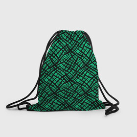 Рюкзак-мешок 3D с принтом Абстрактный зелено-черный узор в Петрозаводске, 100% полиэстер | плотность ткани — 200 г/м2, размер — 35 х 45 см; лямки — толстые шнурки, застежка на шнуровке, без карманов и подкладки | абстрактный | зеленый | креативный камуфляж | линии | молодежный | полосатый | черный