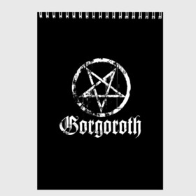 Скетчбук с принтом Gorgoroth в Петрозаводске, 100% бумага
 | 48 листов, плотность листов — 100 г/м2, плотность картонной обложки — 250 г/м2. Листы скреплены сверху удобной пружинной спиралью | blackmetal | gorgoroth | metal | rock | блэк метал | горгоротх | группы | рок | роцк