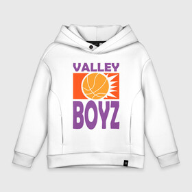 Детское худи Oversize хлопок с принтом Valley Boyz в Петрозаводске, френч-терри — 70% хлопок, 30% полиэстер. Мягкий теплый начес внутри —100% хлопок | боковые карманы, эластичные манжеты и нижняя кромка, капюшон на магнитной кнопке | Тематика изображения на принте: basketball | mvp | nba | phoenix | sport | streetball | suns | аризона | баскетбол | игра | крис пол | мяч | нба | санс | спорт | стритбол | тренер | финикс | чемпион