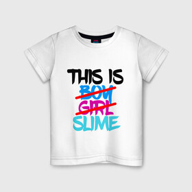 Детская футболка хлопок с принтом THIS IS SLIME в Петрозаводске, 100% хлопок | круглый вырез горловины, полуприлегающий силуэт, длина до линии бедер | anime | rimuru | slime | tempest | аниме | о моем перерождении в слизь | римуру | слизь | темпест