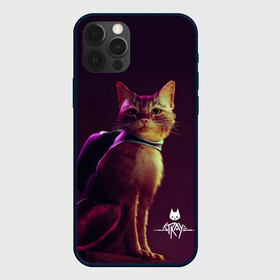 Чехол для iPhone 12 Pro с принтом Stray Game 2021 в Петрозаводске, силикон | область печати: задняя сторона чехла, без боковых панелей | 2021 | cat | cyberpunk | game | stray | бродилка | бродить | бродячий | киберпанк | кот | стрей | стрэй