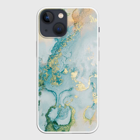 Чехол для iPhone 13 mini с принтом Абстрактный мрамор в Петрозаводске,  |  | абстракция | волна | золото | море | мрамор