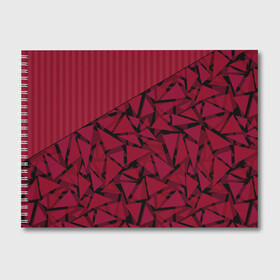 Альбом для рисования с принтом Красный комбинированный узор  в Петрозаводске, 100% бумага
 | матовая бумага, плотность 200 мг. | Тематика изображения на принте: абстрактный | в полоску | геометрический | красный | полосатый | современный