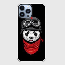 Чехол для iPhone 13 Pro Max с принтом Панда Танкист в Петрозаводске,  |  | animal | funny | panda | военный | животные | звери | милые | очки | панда | прикол | хипстер